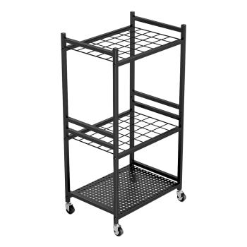 Muxing  Gartengeräte-Regal fahrbares Aufbewahrungsregal Regal Abstellregal Gartenregal Aufbewahrung für Pflanzzubehör Schwarz 43*30*79.5cm 【GJJ6855-HEI】